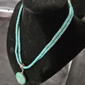 Turquoise Heishi Necklace with Pendant
